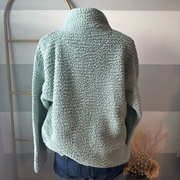 Aerie Cozy Mint Green Sherpa Pullover - Picture 3 of 4